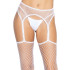 Чулки с поясом сексуальные в сетку Kylie Leg Avenue, белые, One Size (207375) – фото 3