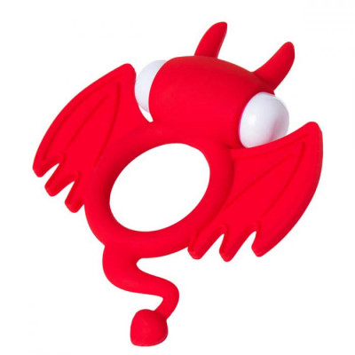 Ерекційне кільце на пеніс з вібрацією Sweet Devil, силікон, червоний (36895) – фото 1