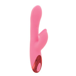 Вибратор с функцией нагрева и гнущимся стволом, розовый – фото