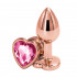 Анальная пробка с камнем в форме сердца, розовое золото, размер M (39300) – фото 3