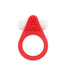 Эрекционное кольцо Dream Toys с рельефным выступом, красное