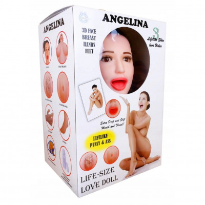 Надувна лялька Angelina 3D з руками, ногами і вставкою з кібершкіри і вибростимуляцией (37640) – фото 1