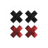 Пэстисы у вигляді хрестиків Поцілунок, 2 пари в комплекті, чорні і червоні (37821) – фото 3