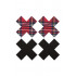 Пэстисы в виде крестиков Школьница, 2 пары в комплекте, черные и красные клетчатые. (37823) – фото 2
