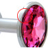 Анальная пробка с круглым ярко-розовым камнем, серебристая, S (37305) – фото 5