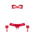 Комплект сексуального білизни з трусиків з доступом, маски і манжет, червоний L/XL (37416) – фото 7
