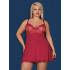 Сорочка сексуальная с кружевным верхом, красного цвета, XXL (37467) – фото 7