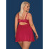 Сорочка сексуальная с кружевным верхом, красного цвета, XXL (37467) – фото 6