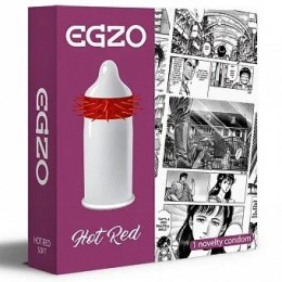 Презерватив со стимулирующими усиками EGZO Hot Red