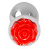 Анальна пробка металева, з червоною трояндою, Rose Butt Plug (38039) – фото 7