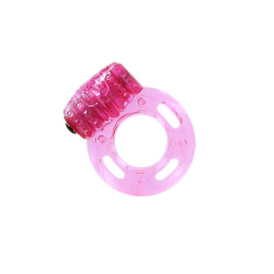 Эрекционное кольцо розовое с вибро Pleasure Rings 1 шт (34359) – фото 1