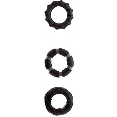 Набор эрекционных колец черные MenzStuff (21508) – фото 1