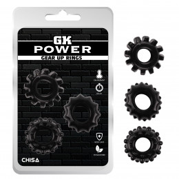 Рельєфне ерекційне кільце чорне GK Power,1 шт – фото