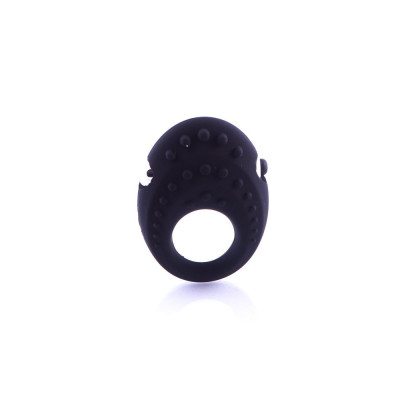 Черное эрекционное кольцо с вибрацией (25455) – фото 1