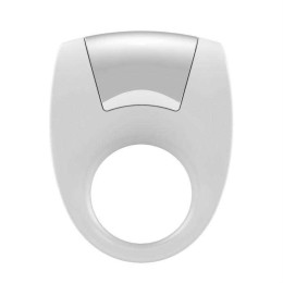 Белое эрекционное кольцо с вибрацией – фото