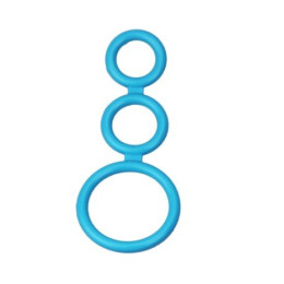 Тройное синее эрекционное кольцо – фото