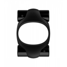 Эрекционное кольцо черного цвета с двумя вибропулями ML Creation (My Love), черный – фото