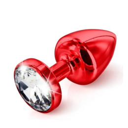Французька анальна біжутерія з алюмінію з круглим каменем, велика червона – фото