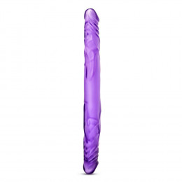 Двосторонній фалоімітатор, 35 см, фіолетовий – фото