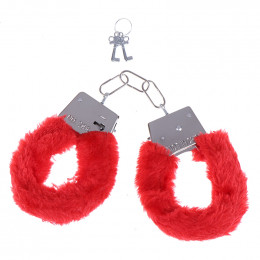 Наручники Fur Love Cuffs красные NO TABOO