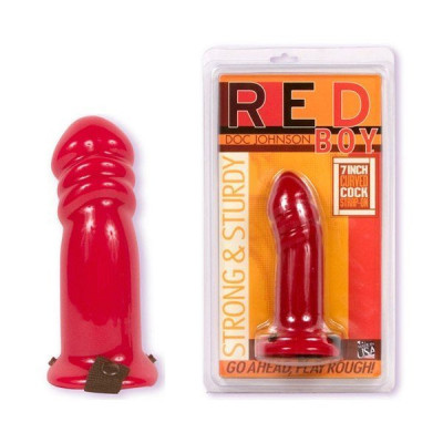 Страпон порожнистий (фаллопротез) червоного кольору Red boy (891) – фото 1