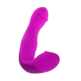 Безремневой страпон фиолетовый с вибрацией Angeld