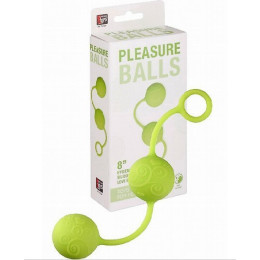 Зеленые вагинальные шарики на мягкой сцепке NEON PLEASURE BALLS – фото