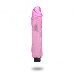 Вибратор розовый гель Cristal cock – фото