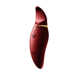 Стимулятор клітора з язичком і вібрацією Zalo Hero, бордовий – фото