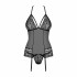 Еротичний корсет з мереживом і прикрасою corset & thong black L/XL (35870) – фото 13