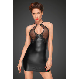 Сексуальне облягає чорне плаття з прозорим бюстом Noir Handmade M – фото