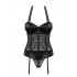Еротичний напівпрозорий корсет з прикрасою і підвіскою corset & thong L/XL (35846) – фото 11