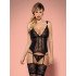 Еротичний корсет з атласним бантиком, напівпрозорий Charmea corset & thong L/XL (35840) – фото 9