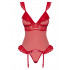 Сексуальный корсет из кружева, красный  corset & thong L/XL (35856) – фото 6